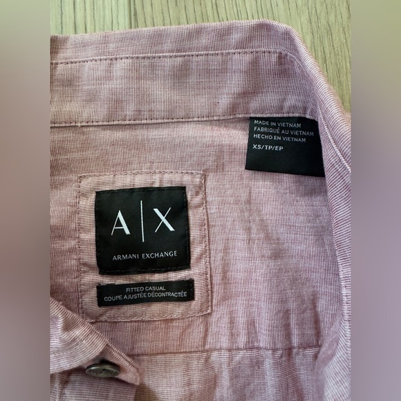 ARMANI EXCHANGE Men's Pink Short Sleeve Shirt 👔 - Picture 2 of 8